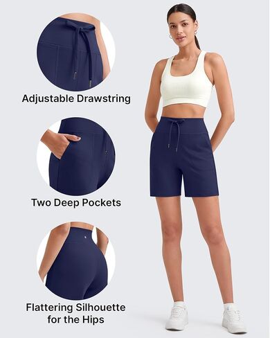 G4Free Women's Athletic Running Shorts High Waisted Bermuda Summer Casual Shorts for Golf Yoga with Pockets in Kuwait
