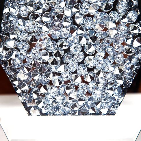Crushed Diamond Mirrored Flower Vase Large Glass Vase Modern Crystal Decorative Mirror Vases Stunning Luxury Tall Floor Vase for Centerpieces Flowers Home Decor, Silver, 14" H. Can’t Hold Water. in Kuwait