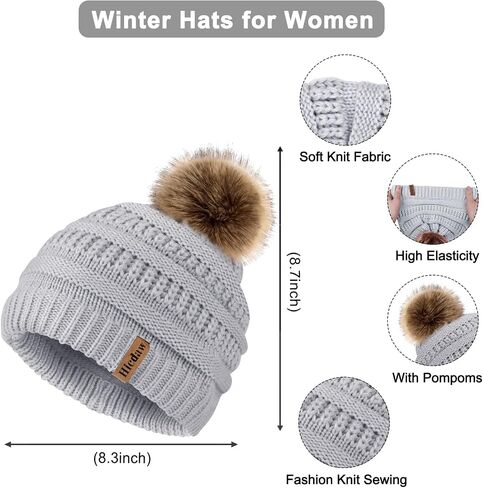 Hicdaw Womens Winter Hats Gloves Scarf Set Winter Hats for Women Beanie Hat Circle Loop Scarf Glove in Saudi Arabia