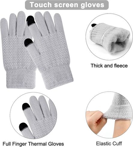 Hicdaw Womens Winter Hats Gloves Scarf Set Winter Hats for Women Beanie Hat Circle Loop Scarf Glove in Saudi Arabia