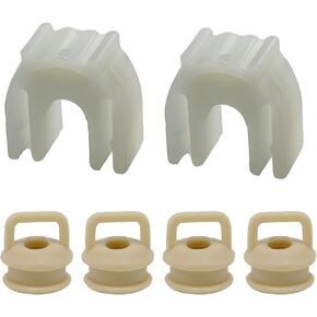 6 PCS Automobile Transmission Shift Linkage Cable Bushing, Shift Knob Wear-resistant Rubber Bushing, Replacement Part 15276979 15823112, Compatible with Buick Chevrolet Silverado (White)