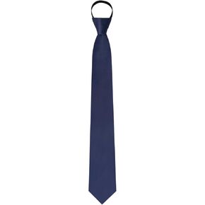Black Tie for Women, Pre-Tied Adjustable Zipper Ties, 2.75" Solid Color Womens Neckties for Uniforms, Graduation