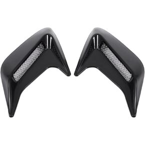 2x Universal DIY Air Intake Hood Decorative Vent Vent for Car Customization with Double Sided AdhesiveWh Place on Most Parts (BLACK)