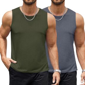 Men's 2 Pack Workout Tank Top Sleeveless Casual Running Gym Muscle Bodybuilding Casual Tees