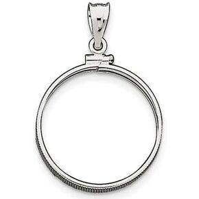 Sterling Silver Coin Edge Bezel Frame Mount Pendant for 2 (DOS) Mexican peso gold coin - Type 1 dollar Liberty Gold
