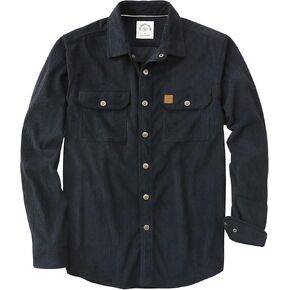 Dubinik® Corduroy Shirt Men Corduroy Jacket Men Long Sleeve Casual Work Vintage Regular Fit Mens Snap Button Shirt