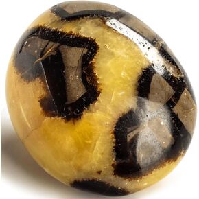 KALIFANO Septarian Palm Stone with Healing & Grounding Properties - AAA Grade High Energy Worry Stone with Information Card - Reiki Crystal Used for Positivity and Joy (Family Owned and Operated)