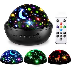 Night Light for Kids, 91 Lighting+3 Films Kids Night Light Projector, Dimmable+Remote Star Projector for Kids, 360° Rotate+Slient Star Lights for Ceiling, Night Light for Kids Night Light