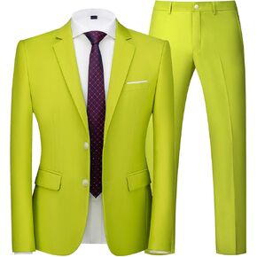 UNINUKOO Men's Suit Slim Fit 2 Button 2 Piece Suits for Men Party Formal Dress Solid Tuxedo Blazer Jacket Pants Set