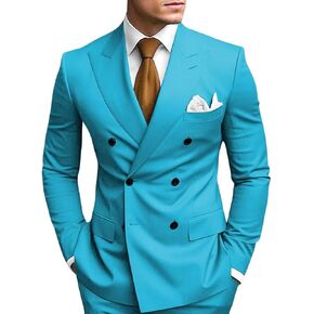 2 Piece Double Breasted Suit Men Slim Fit Mens Double Breasted Blazer Pants Sets Wedding Prom Homecoming Suit