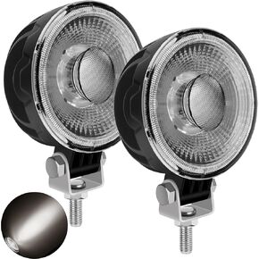 2PCS 3 Inch LED Pods Round Work Light 6000K White Flood Light For Offroad Driving Lights Side Light Rear Back-Up Light For Tractor Truck Motorcycle Boat ATV UTV 12V 24V