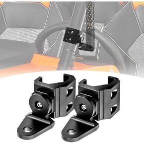 Wsays 2 Pcs UTV Pro-fit roll cage 360° Adjustable CNC Aluminum Flag Whip Light Mount Compatible with Polaris General Ranger Fit Can Am Defender Commander Maverick Sport Trail