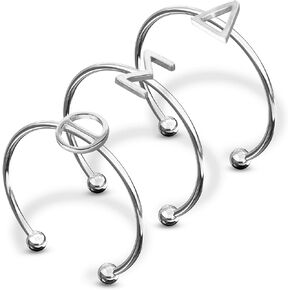 Sorority Shop Delta Sigma Theta Stacking Ring Set - Adjustable Rings with Silver Plating