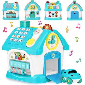 Toys for 1+ Year Old Girl Gifts: Montessori Musical Toddler Toys Age 1-2 - 8-in-1 Multi-Functional House Educational Baby Toys 6-12 12-18 Months - First Birthday Gift for 1 2 Year Old Girls Boys Kids