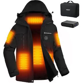 Heated Jacket for Women with Fleece Lining 12000mAh Battery Windproof Waterproof Women's Heated Coat Skiing Hunting
