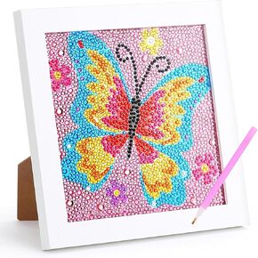 4Pcs DIY Diamond Art Dots Painting Kits for Kids Animal Art and Crafts for Kids Ages 6-8-10-12 Girls Boys 5D Diamond Gem Art by Number Dotz Kits for Birthday Christmas Gifts