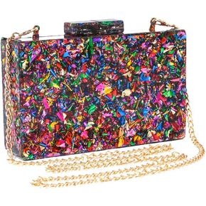 Evening Bag Purses for Women, Acrylic Handbags Clutch Shoulder Crossbody Bag Bride Dresses (Multicolor)