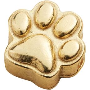 Alex and Ani Paw Print Gold Slider Charm, Create Your Own, Paw Print Charm, 14kt Gold Plated, Gold, Charm Size 0.27 inch Width by 0.27 inch Height