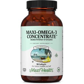 Omega 3 Supplement - Omega-3 Fish Oil Concentrate - Higher Potency Source of EPA / DHA Fatty Acids - Heart, Brain & Joint Health - Kosher Certified Wild Caught Marine Fish - 180 Vegetarian Softgels