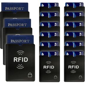 15PCS RFID Blocking Sleeve RFID Credit Card Holder & RFID Passport Sleeve – Secure Travel Wallet – To Protect Your Valuable Information From Theft (Tricolor