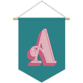 Monogrammed Gifts,Dorm Decor for College Girl Boy，Vintage Room Decor,Personalized Initial Letter M Banner,Initial Gifts，Pennant Banner Wall Hanging for Nursery Baby Room Bedroom Playroom 15"L x 11"W