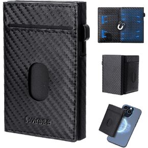 Mens Wallet Card Holder, RFID Blocking Wallet for Men, Slim Pop Up Card Case Money Clip (Carbon Fiber)