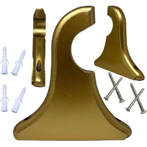 Wooden Drapery Curtain Rod Support Bracket, Up to 2 Inch Rod for 1 Window OR Door | Set of 2 | Galaxy Indiacraft (Natural Rosewood, Upto 1 Inch Drapery Rod)
