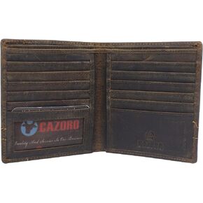 MARSHAL RFID Blocking Bifold Hipster Credit Card Wallet Premium Lambskin Leather (Vintage) in Kuwait
