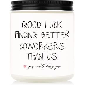 BAUBLEDAZZ Coworker Leaving Gifts for Women, Farewell Gifts for Coworkers- Handmade Lavender Soy Wax Candle(7oz)- Funny Going Away Gift for Coworker, Goodbye Gifts for Coworkers