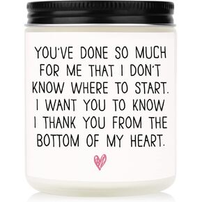 BAUBLEDAZZ Thank You Gifts for Women, Thank You Candle- Handmade Lavender Natural Soy Wax Candle (7oz)- Hostess Gifts, Appreciation Gifts, Thank You Gifts for Friends, Coworker, Men