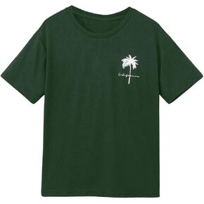 SOLY HUX Boy's Graphic Tees Palm Tree Print Short Sleeve Crew Neck Summer Trendy T-Shirts Clothes for Teen Boys