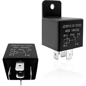 2 PCS 40A Car Relay, JD2912-1H-12VDC 40A 14VDC 4 Pin 12V Vehicle Switches and Starters, Universal Heavy Duty Power Relay for Car/Motorcycle/Boat, Car Accessories (4 Pin)