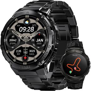 Smart Watches for Men, Military Dial Call/Answer, Smart Watch Compatible for iOS and Andriod,