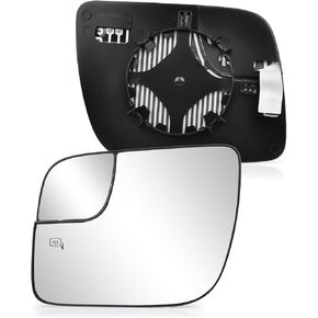 Driver Side Mirror Glass Replacement for Ford Explorer 2011 2012 2013 2014 2015 2016 2017 2018 2019, Heated Exterior Left Chrome Convex Mirror with Backing Plate, BB5Z17K707M
