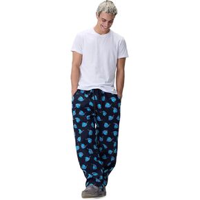 MrBeast Black Flannel Pajama Pants, Unisex Relaxed Fit Brushed Cotton Comfy Lounge Pants for Men with Side Pockets