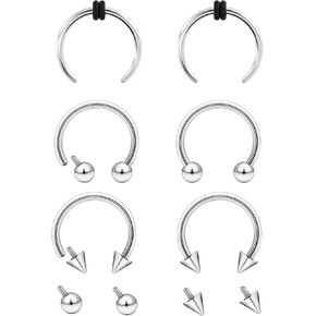 Lcolyoli Septum Rings 16g Internally Threaded Septum Jewelry Surgical Steel Septum Pincher Hypoallergenic Lip Rings Hoop Labret Jewelry Snake Bite Piercing Jewelry for Women Men