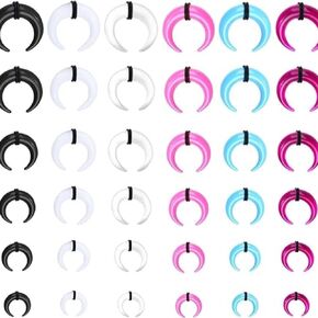 Acrylic Septum Pincher Ring, C Shape Buffalo Septum Stretching Kit Clear Septum Piercing Horseshoe Septum Nose Rings Pierced Nose, Nipple Or Earring Ring 4/6/8/10/12/14g