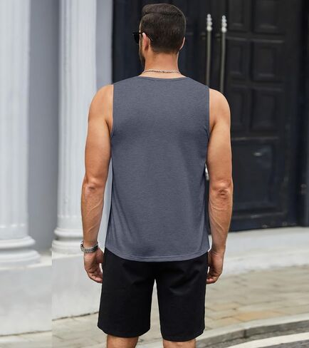 Men's 2 Pack Workout Tank Top Sleeveless Casual Running Gym Muscle Bodybuilding Casual Tees in Saudi Arabia