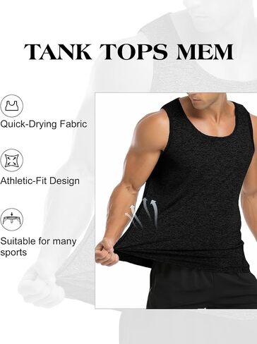 Babioboa Men's 2 Pack Workout Tank Tops Gym Athletic Sleeveless T-Shirts Fitness Bodybuilding Muscle Shirts in Saudi Arabia