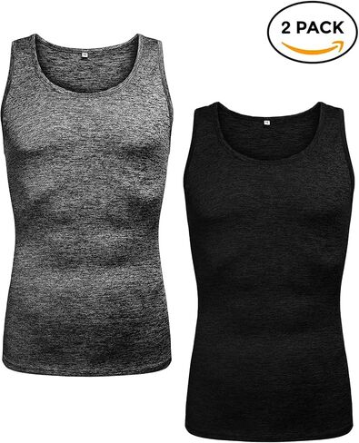Babioboa Men's 2 Pack Workout Tank Tops Gym Athletic Sleeveless T-Shirts Fitness Bodybuilding Muscle Shirts in Saudi Arabia