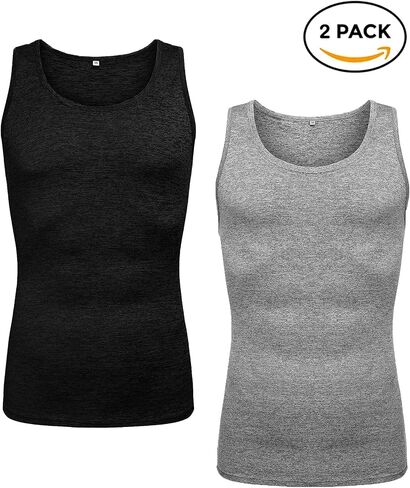 Babioboa Men's 2 Pack Workout Tank Tops Gym Athletic Sleeveless T-Shirts Fitness Bodybuilding Muscle Shirts in Saudi Arabia