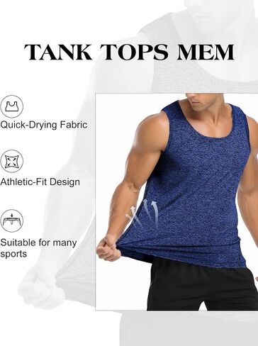 Babioboa Men's 2 Pack Workout Tank Tops Gym Athletic Sleeveless T-Shirts Fitness Bodybuilding Muscle Shirts in Saudi Arabia
