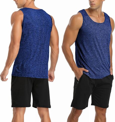 Babioboa Men's 2 Pack Workout Tank Tops Gym Athletic Sleeveless T-Shirts Fitness Bodybuilding Muscle Shirts in Saudi Arabia