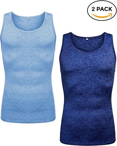 Babioboa Men's 2 Pack Workout Tank Tops Gym Athletic Sleeveless T-Shirts Fitness Bodybuilding Muscle Shirts in Saudi Arabia