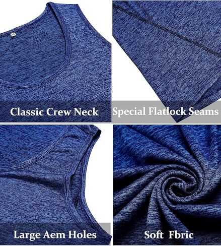 Babioboa Men's 2 Pack Workout Tank Tops Gym Athletic Sleeveless T-Shirts Fitness Bodybuilding Muscle Shirts in Saudi Arabia