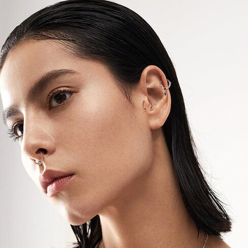 Besteel 16 قطعة من حلقات الحاجز الذهبي 16 جرام من حلقات الأنف الفولاذية الجراحية الأطواق الصغيرة تشيكوسلوفاكيا المتدلية على شكل حدوة حصان وحاجز ثقب المجوهرات اللطيفة على شكل شفاه هيليكس دايث تراغوس الغضروف أقراط للنساء والرجال 10 مم in Kuwait