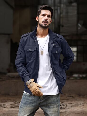 TACVASEN Men's Jackets Military Jackets Cargo Jackets Working Jackets with Multi Pockets in Saudi Arabia