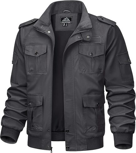 TACVASEN Men's Jackets Military Jackets Cargo Jackets Working Jackets with Multi Pockets in Saudi Arabia