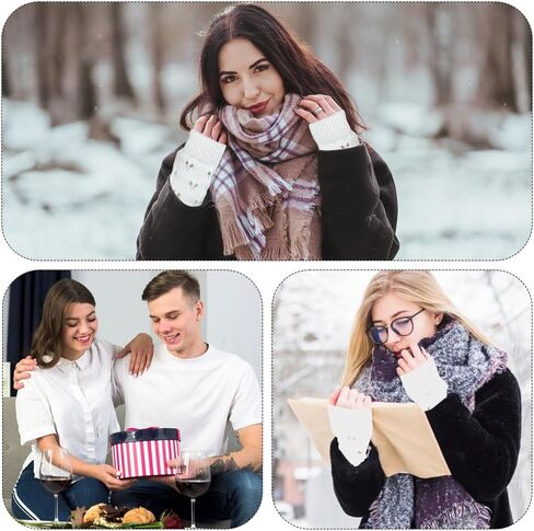 2 Pairs Black Grunge Gloves Fairy Crochet Fingerless Gloves Winter Soft Knit Thumb Hole Hand Arm Warmers Ripped Gloves Knitted Wrist Warmer Mittens for Women Unisex Typing Driving Supplies in Saudi Arabia