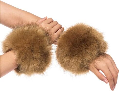 Faux Fur Short Wrist Cuff Winter Wrist Cuff Arm Warmers Fuzzy Wrist Cuff for Women Girls Favors in Kuwait